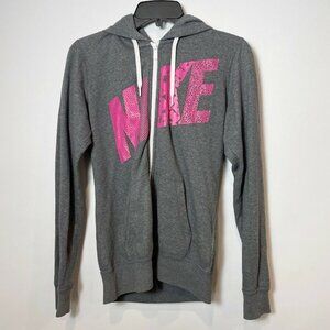 Nike Womens Mixed Nike Club Full Zip Hoodie Jacket Grey‎ S Fleece Lined 678888